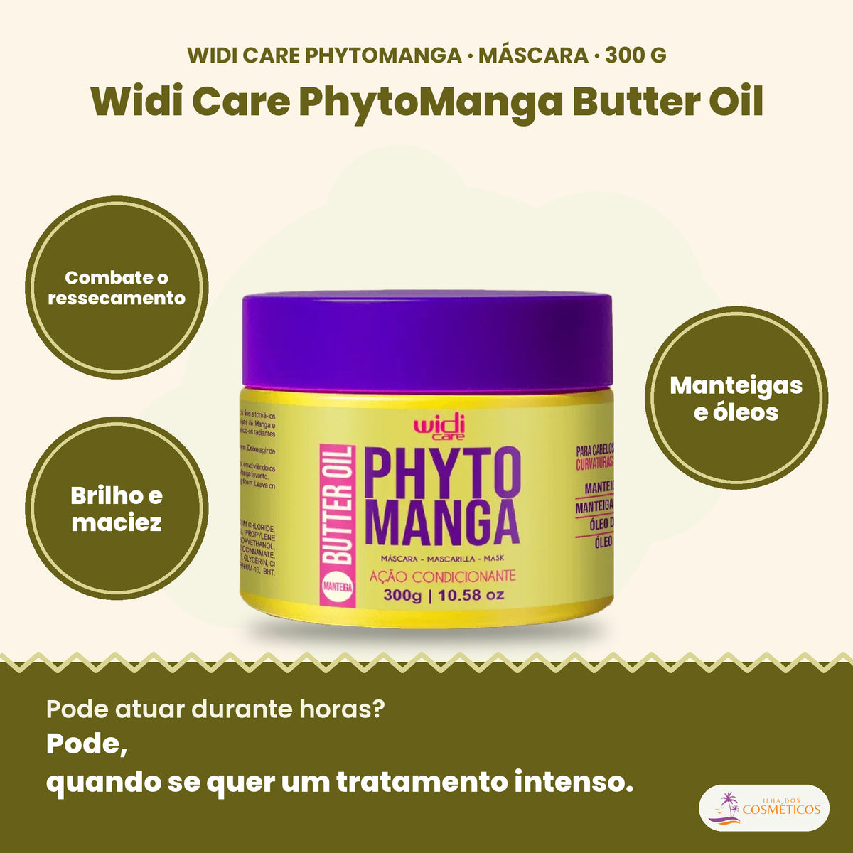 Widi Care PhytoManga Butter Oil: Combate o ressecamento, brilho e maciez, manteigas e óleos