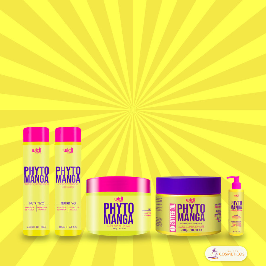 Widi Care PhytoManga Máscara Nutritiva 300g: ao lado dos outros produtos da linha PhytoManga
