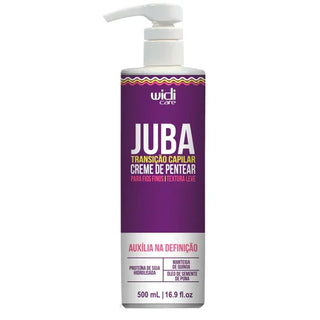 Creme de Pentear Juba Transição Capilar Widi Care, textura leve, 500 ml: frasco roxo, de frente